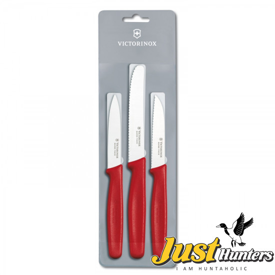 Victorinox Swiss Knife Paring Knife Set of 3 Red 5.1111.3