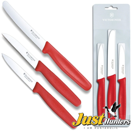 Victorinox Swiss Knife Paring Knife Set of 3 Red 5.1111.3