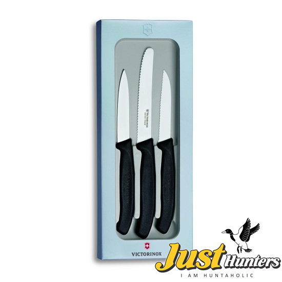 Victorinox Swiss Knife Paring Knife Set of 3 Black 5.1113.3