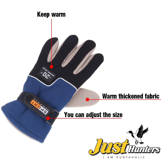 Adjustable Hunting Fishing Gloves Men Full Finger Anti-Slip Winter Warmth Outdoor Sport Windproof Fishing Gloves