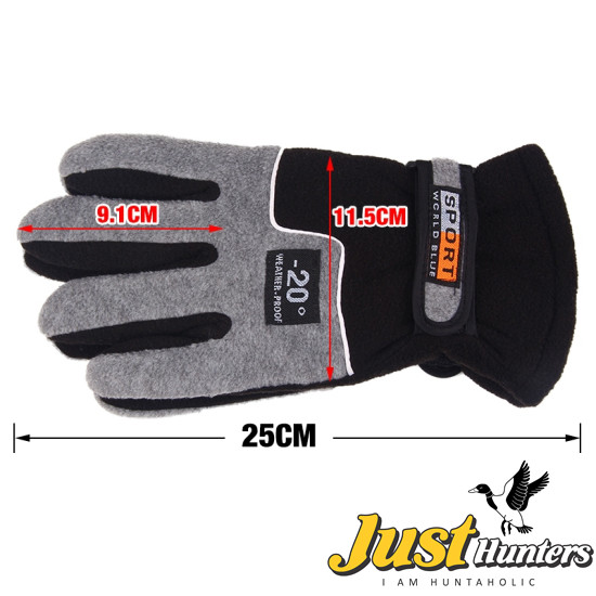 Adjustable Hunting Fishing Gloves Men Full Finger Anti-Slip Winter Warmth Outdoor Sport Windproof Fishing Gloves