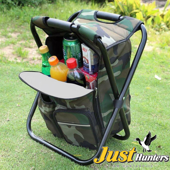 Folding Camping Chair Stool Backpack with Cooler Insulated Picnic Bag Seat Table Bag Outdoor Hunting Fishing Travel Beach BBQ