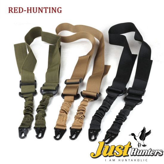 2 Point Rifle Sling with Upgrade Version Metal Hook, Multi-Use Two point Gun Sling for Hunting Shooting