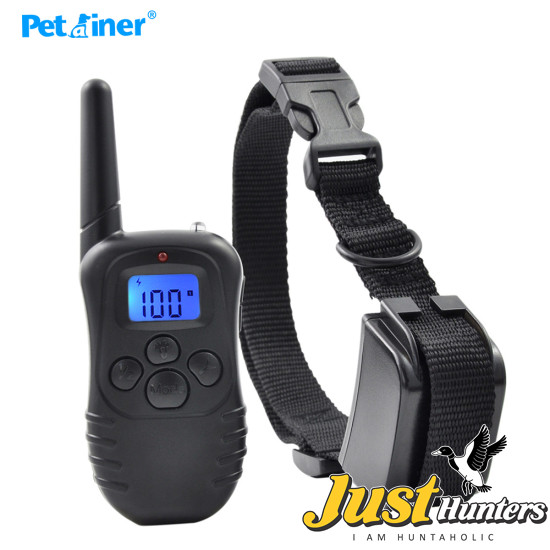 Petrainer 998DR-1BL Rechargeable And Waterproof 300M Remote Vibration Shock Electronic 100Level Dog Electric Collars