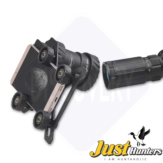 Universal Discovery Aluminium Alloy Anti-Slip Clip Scope Phone Mount Adapter for 43-48mm