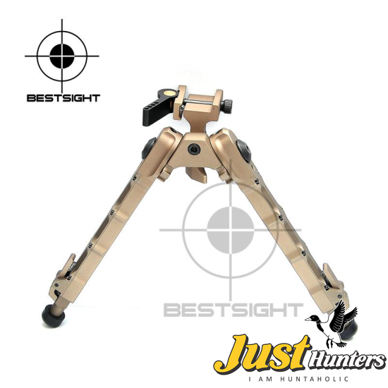 Tactical Hunting Rifle Bipod BR-4 Bolt Action Quick Detach Bipod fit 20mm Picatinny Rail for Rifle Scope Black Tan