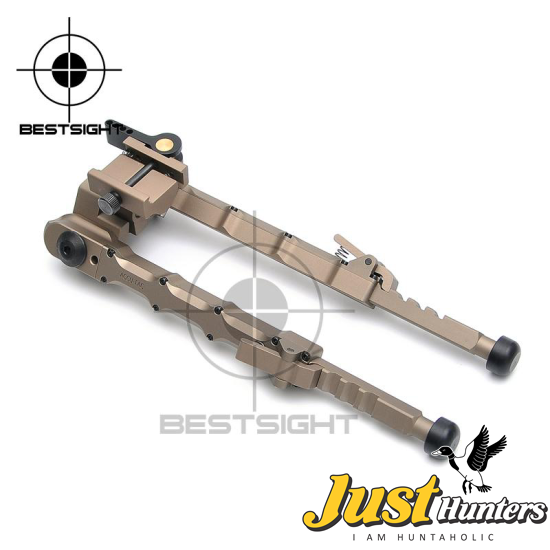 Tactical Hunting Rifle Bipod BR-4 Bolt Action Quick Detach Bipod fit 20mm Picatinny Rail for Rifle Scope Black Tan