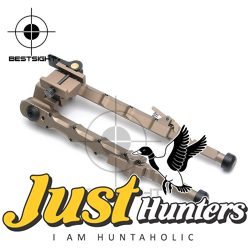 Tactical Hunting Rifle Bipod BR-4 Bolt Action Quick Detach Bipod fit 20mm Picatinny Rail for Rifle Scope Black Tan