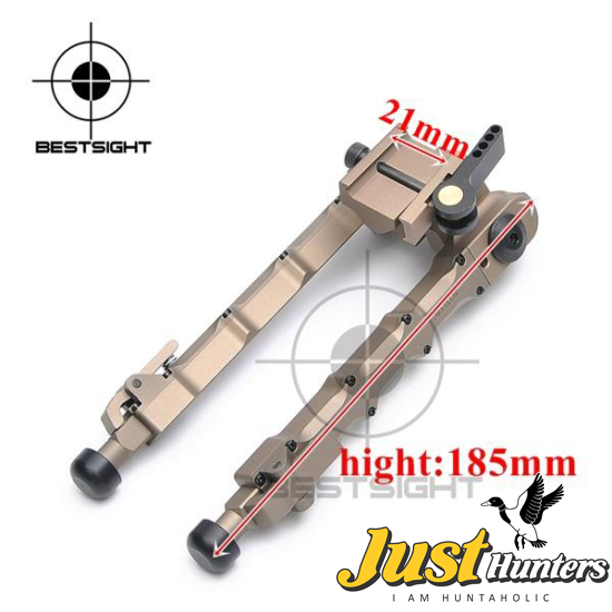 Tactical Hunting Rifle Bipod BR-4 Bolt Action Quick Detach Bipod fit 20mm Picatinny Rail for Rifle Scope Black Tan