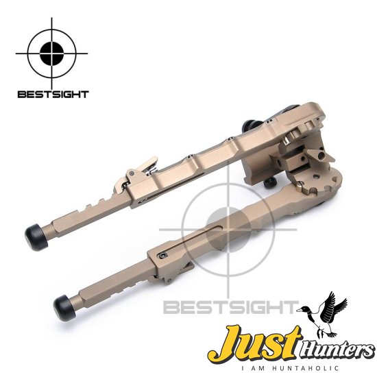 Tactical Hunting Rifle Bipod BR-4 Bolt Action Quick Detach Bipod fit 20mm Picatinny Rail for Rifle Scope Black Tan