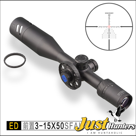 Discovery Optics Scope ED 3-15X50 SFAI Hunting Optical Tactical Differentiating Spot HD Rifle Sight Comes with Extended Sunshade