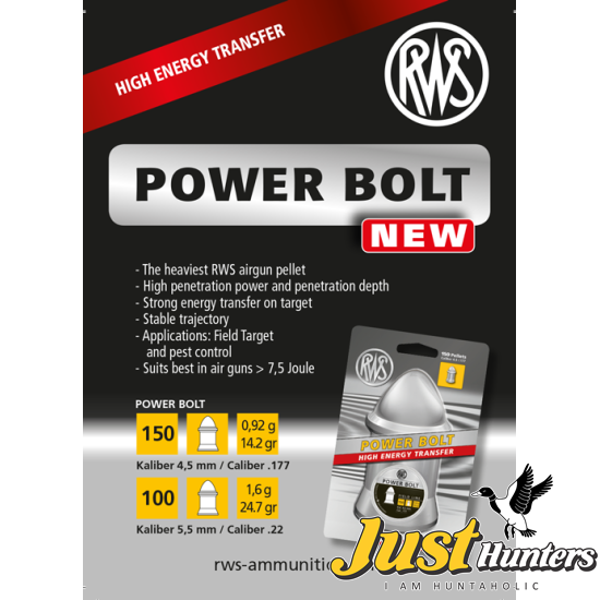 RWS Power Bolt Pellet 0.92g .177 Cal.