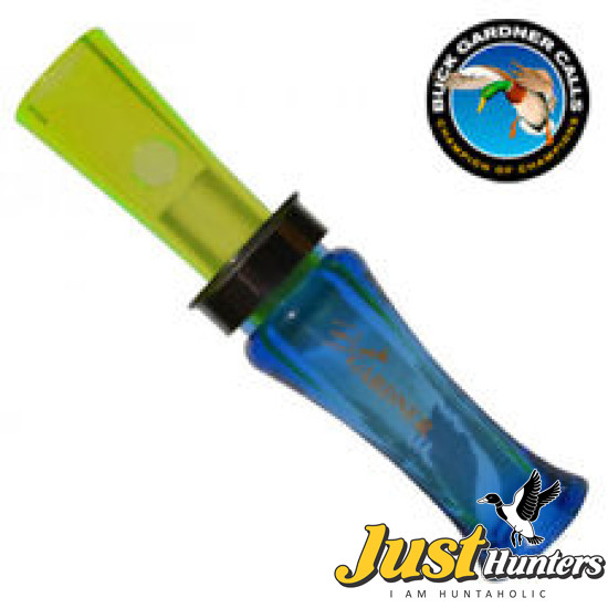 Buck Gardner Mallard Magic Double Reed Duck Call-Fluor Green and Blue