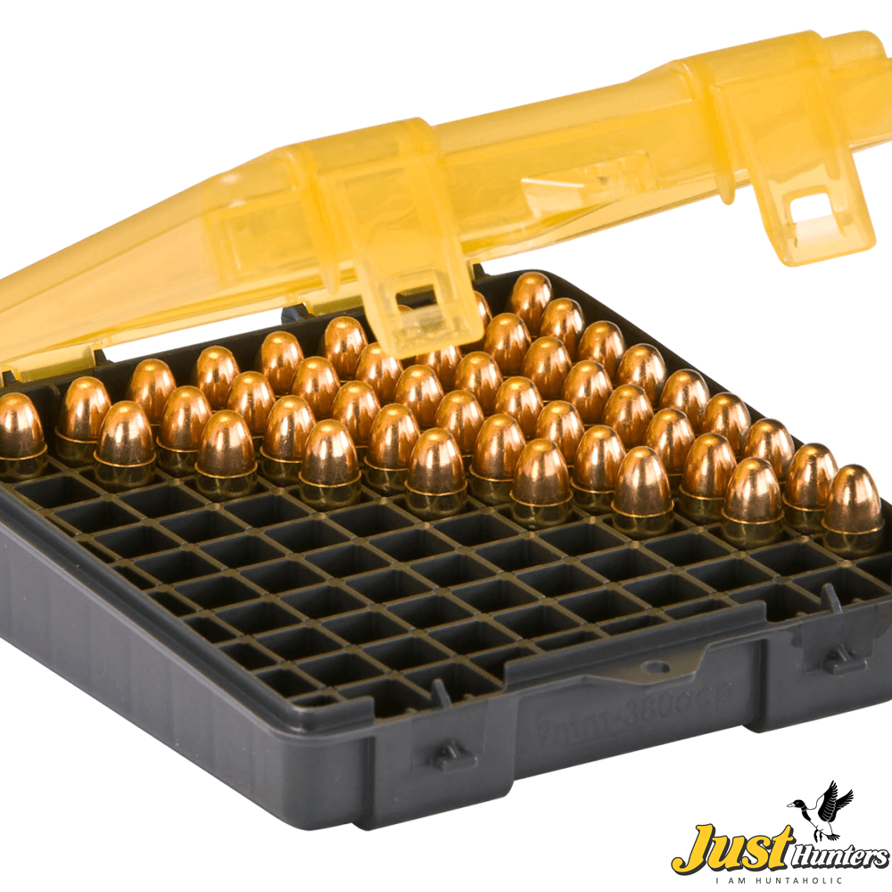 Round Case PLANO AMMO CASE FOR 100-COUNT 9MM OR .380 BULLETS - Hunting, Shooting ...