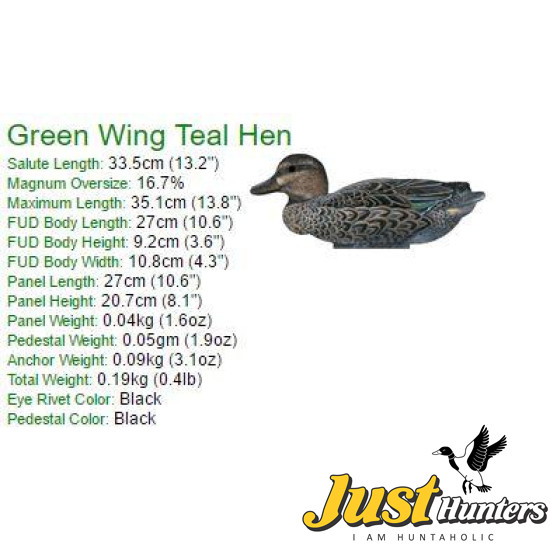 Green Wing Teal Foldable, Portable, Shotproof Decoys