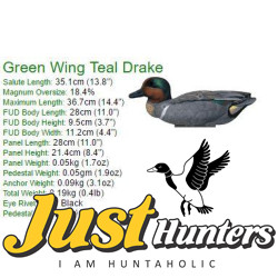 Green Wing Teal Foldable, Portable, Shotproof Decoys