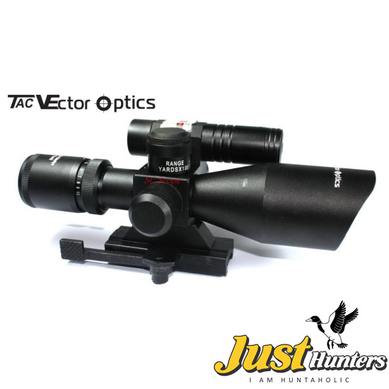 Vector Optics Sideswipe 2.5-10x40 E Compact Green Laser Rifle Scope