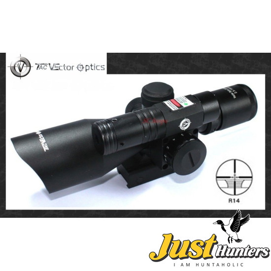 Vector Optics Sideswipe 2.5-10x40 E Compact Green Laser Rifle Scope