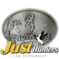 Browning Hunting Belt Buckle Pewter Finish