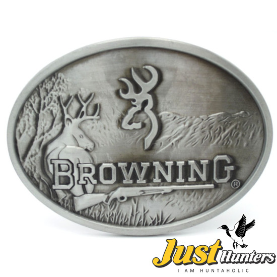 Browning Hunting Belt Buckle Pewter Finish