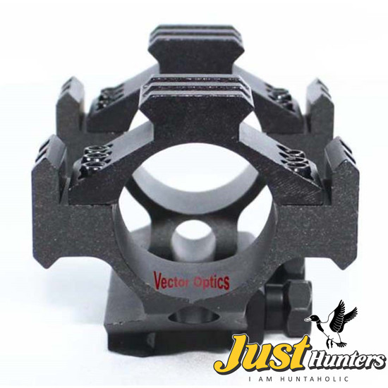 Vector Optics 30mm 1Inch One Piece Offset Weaver Mount Short Version W/ Tri-Rail Integrated Scope Rings