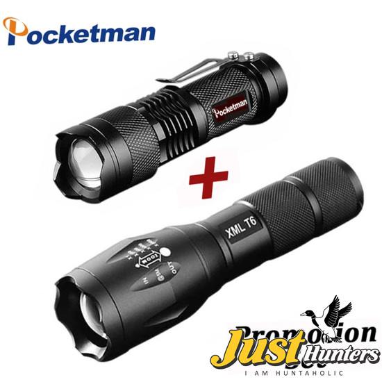 LED Flashlight XML-T6 Tactical flashlight + Q5 Mini Torch Lanterna Zoomable Waterproof Flashlight