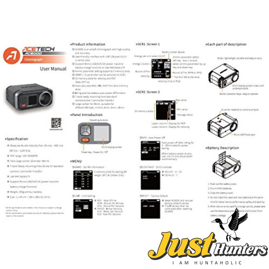 ACETECH AC6000 AirGun Speed Tester Shooting Chronograph