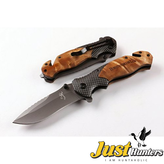 Browning X50 Tactical Wood Folding Hunting Knife