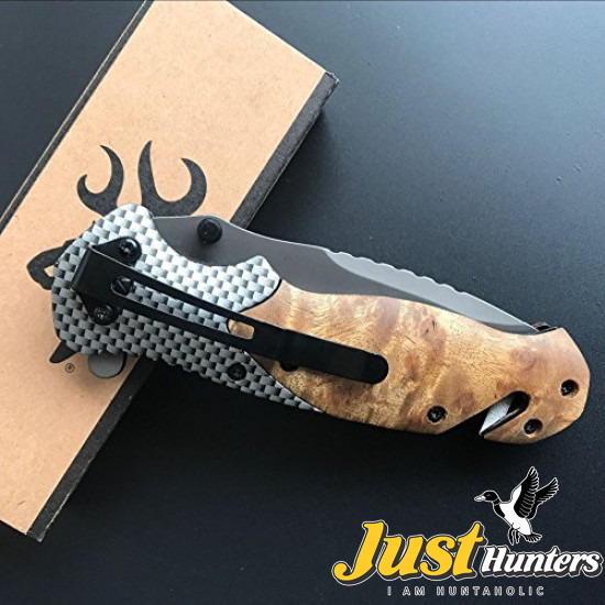 Browning X50 Tactical Wood Folding Hunting Knife