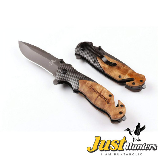 Browning X50 Tactical Wood Folding Hunting Knife