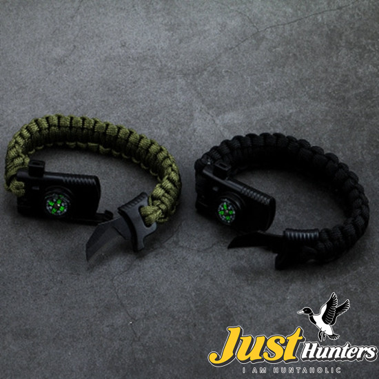 Bracelet Knife Multi Camping Emergency Survival Tools Adventures Rescue Rope Compass
