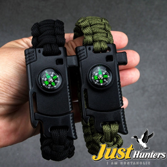 Bracelet Knife Multi Camping Emergency Survival Tools Adventures Rescue Rope Compass