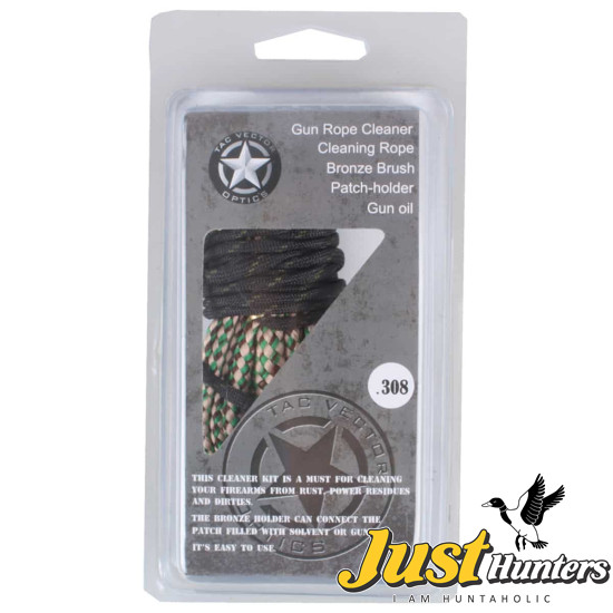 Vector Optics .308 Bore Snake Gun Cleaning with Bronze Brush