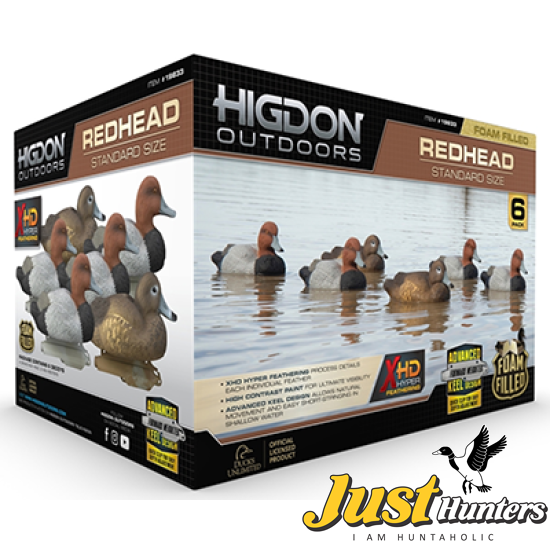 Higdon Foam Filled Red Head Duck Decoys 6 Pc