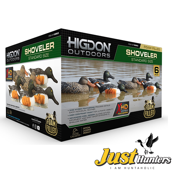 Higdon Foam Filled Shoveler Duck Decoys 6 Pc