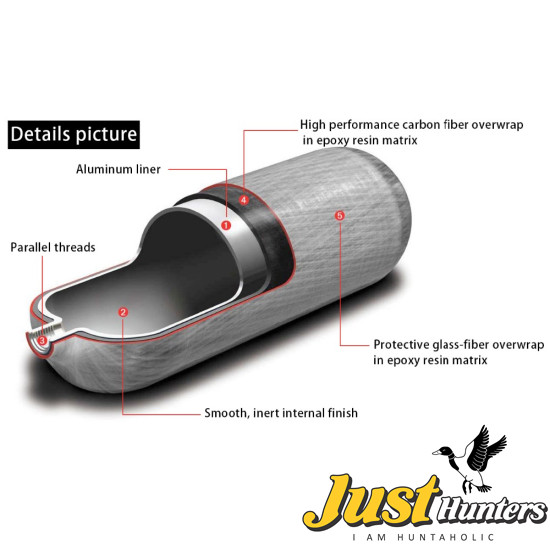 Acecare Carbon Fiber Scuba Tank 6.8 L With Valve and Filling Kit