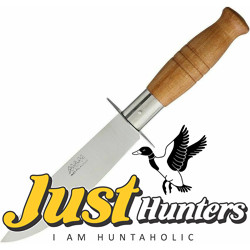 MAM KNIFE 70 9.625" Wood Handle Light Hunting Fixed Blade Knife With Leather Sheath