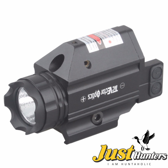 Vector Optics Tactical Pistol Flashlight with Red Laser Sight Combo for Glock 17, 19 Smith & Wesson