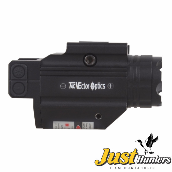 Vector Optics Tactical Pistol Flashlight with Red Laser Sight Combo for Glock 17, 19 Smith & Wesson