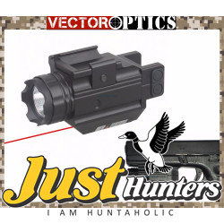 Vector Optics Tactical Pistol Flashlight with Red Laser Sight Combo for Glock 17, 19 Smith & Wesson