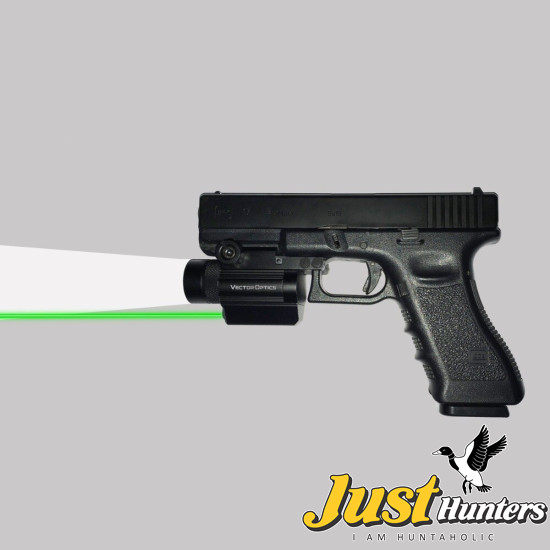 Vector Optics Tactical Pistol Handgun LED Flashlight Green Laser Combo Sight Metal 200 Lumens Weapon Light Fit GLOCK 17 19