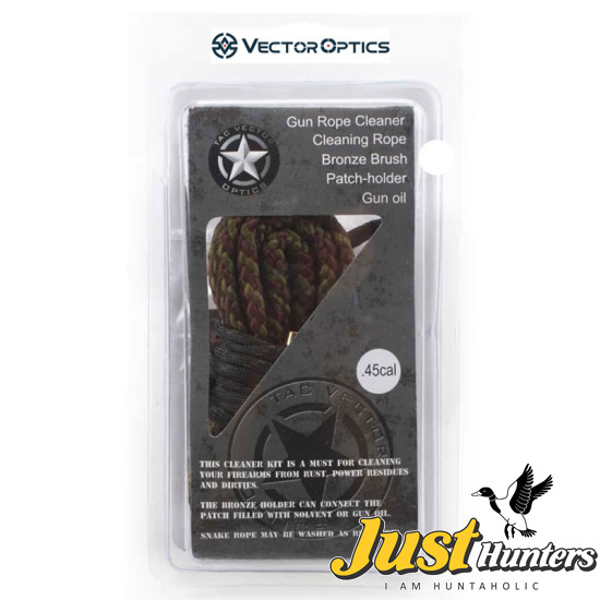 Vector Optics .45 Bore Snake Gun Cleaning with Bronze Brush