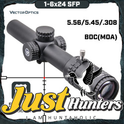 Vector Optics Grimlock 1-6X24 Gen2 BDC (MOA) Ballistic Reticle Rifle Scope
