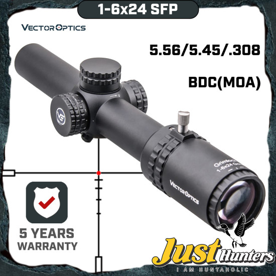 Vector Optics Grimlock 1-6X24 Gen2 BDC (MOA) Ballistic Reticle Rifle Scope