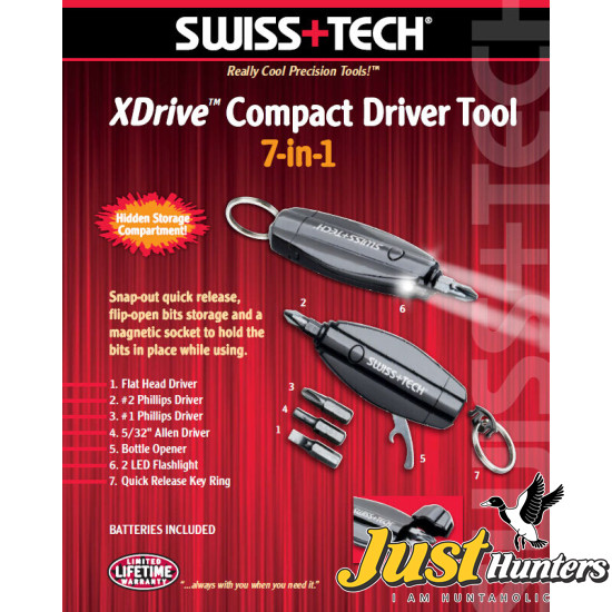 SWISS+TECH XDrive Compact Driver Tool 7-in-1 Keychain Multi Tool