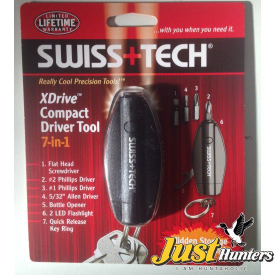 SWISS+TECH XDrive Compact Driver Tool 7-in-1 Keychain Multi Tool