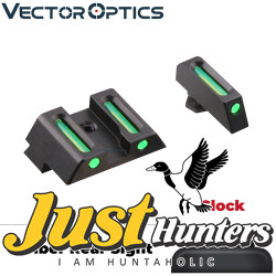 Vector Optics Handgun Pistol Front Rear Fiber Optic Combat Sight Combo Green fit Glock Models G17 G19