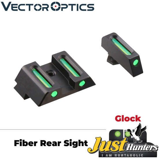 Vector Optics Handgun Pistol Front Rear Fiber Optic Combat Sight Combo Green fit Glock Models G17 G19