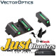 Vector Optics Handgun Pistol Front Rear Fiber Optic Combat Sight Combo Green fit Glock Models G17 G19