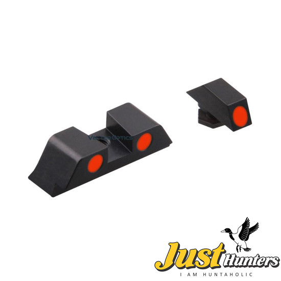 Front and Rear Red Fiber Optic Sight Combo fit for Glock 17 19 Pistols